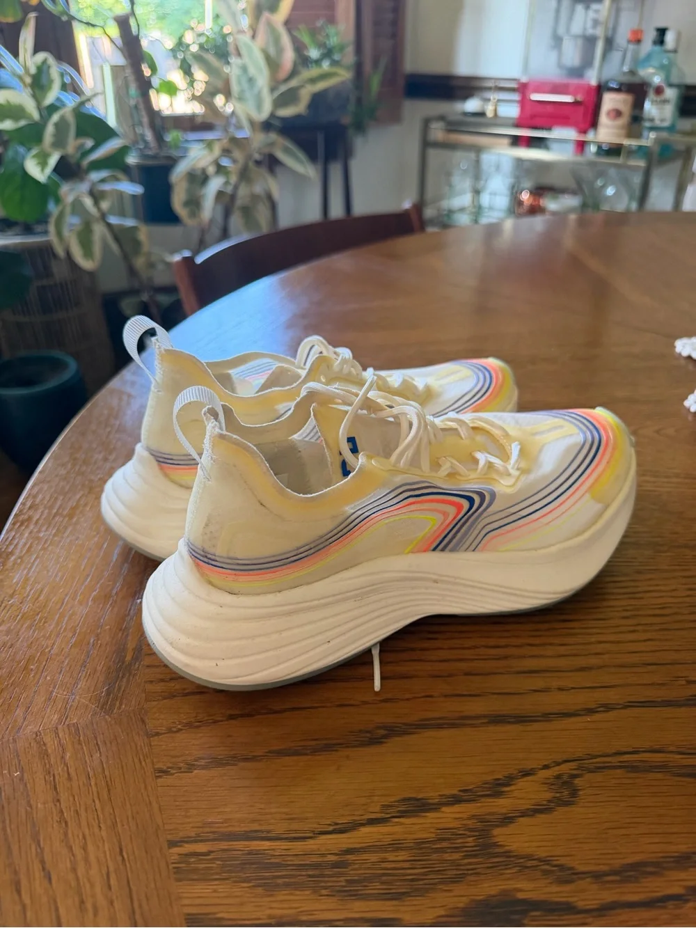 APL Cream Athletic Sneakers with Multicolor Stripe Accents